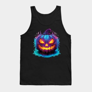 Holographic Halloween Creepy Pumpkin Tank Top